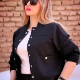 ست بامبر و شلوار طرح بارون شیک و مدرن طرح اسپورت دکمه خور شلوار راسته شیک